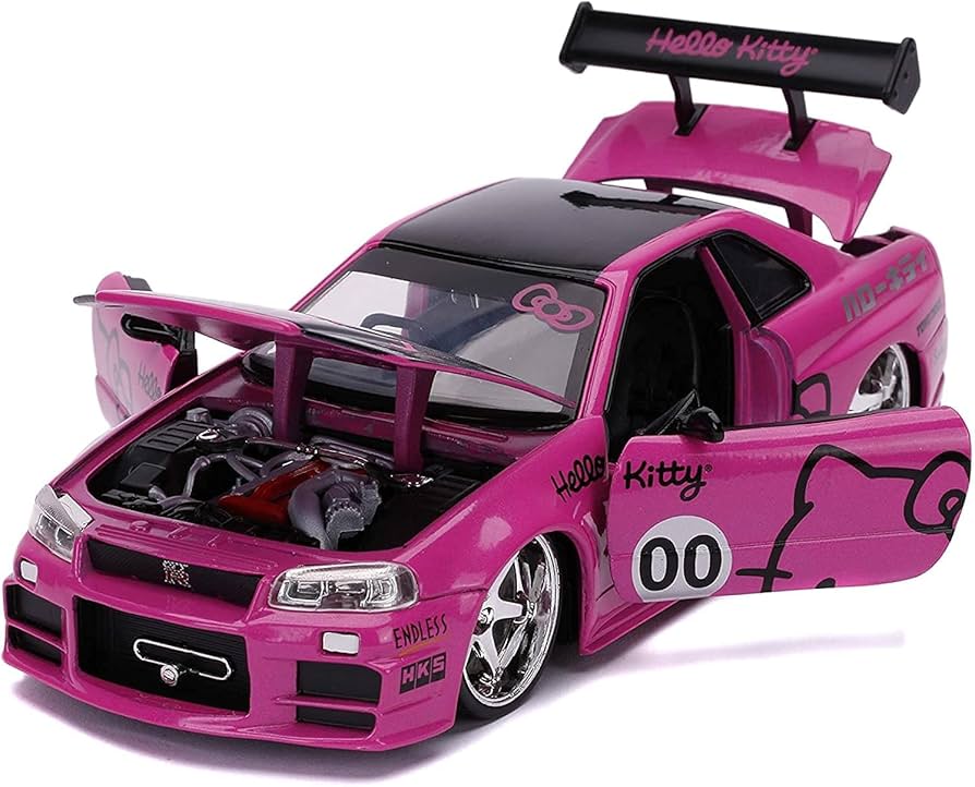 Amazon | 1:24 HELLO KITTY 2002 Nissan Skyline GT-R w/Hello Kitty
