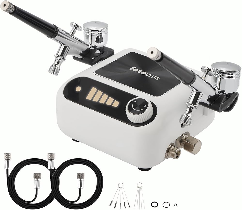 Amazon.co.jp: 【2本ハンドピース付き】エアブラシ ミニコンプレッサー