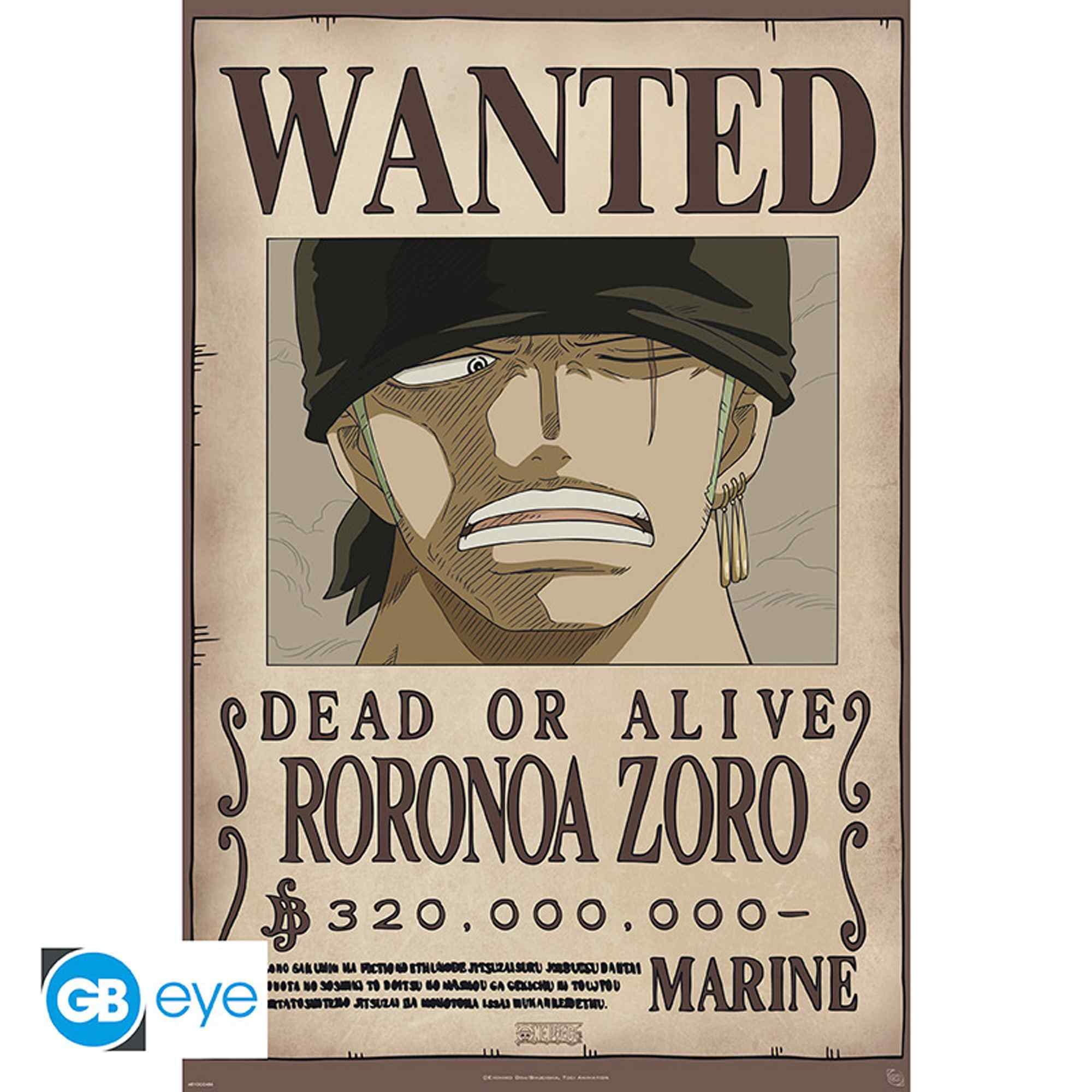 Amazon.co.jp: ABYstyle - ワンピース - ポスター Wanted Zoro (91.5