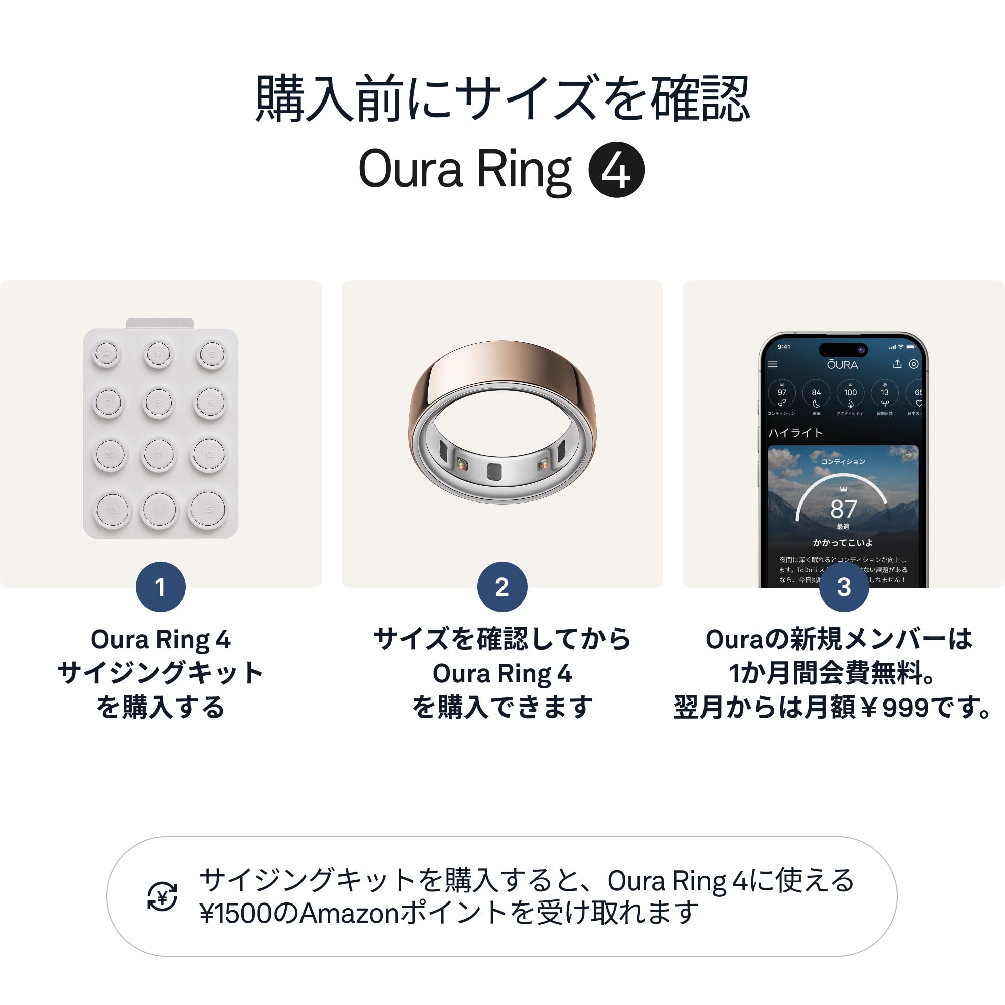 Amazon.co.jp: Oura Ring 第4世代 スマートリング – ローズゴールド