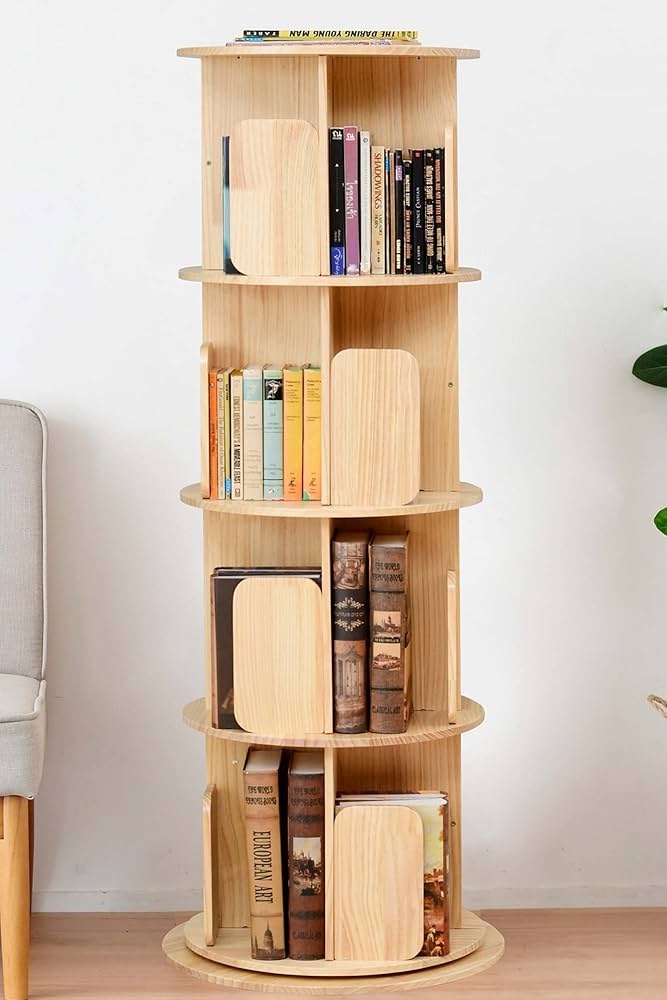 Amazon｜山善(YAMAZEN) 本棚 (回転式本棚) 絵本棚 天板に物が置ける A4