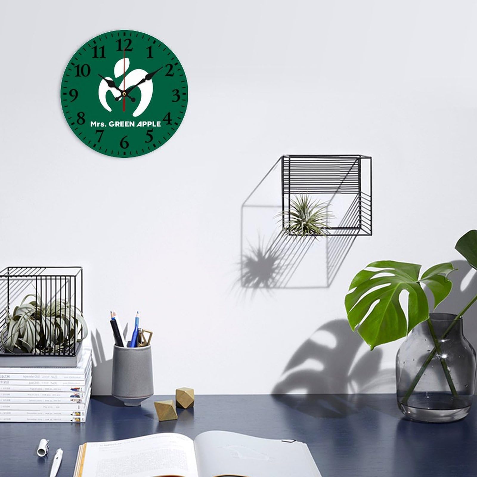 Amazon.co.jp: ミセスグリーンアップル 壁掛け時計 丸型デジタル 卓上