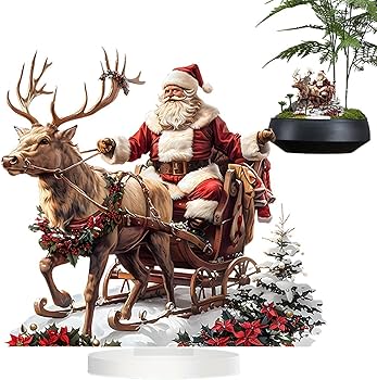 Amazon.co.jp: クリスマス トナカイ そり サンタ 置物 2D アクリル