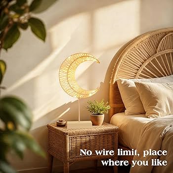 Amazon.com: Lewondr Ramadan Decorations Moon Table Lamp, Moon