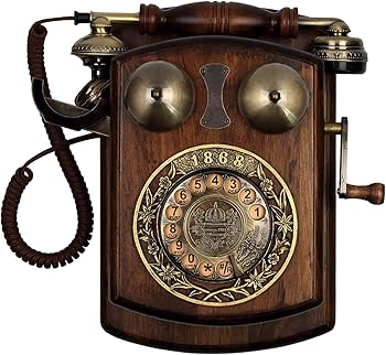 Amazon | レトロな壁掛け電話機、家庭用固定電話機、昔ながらの回転式