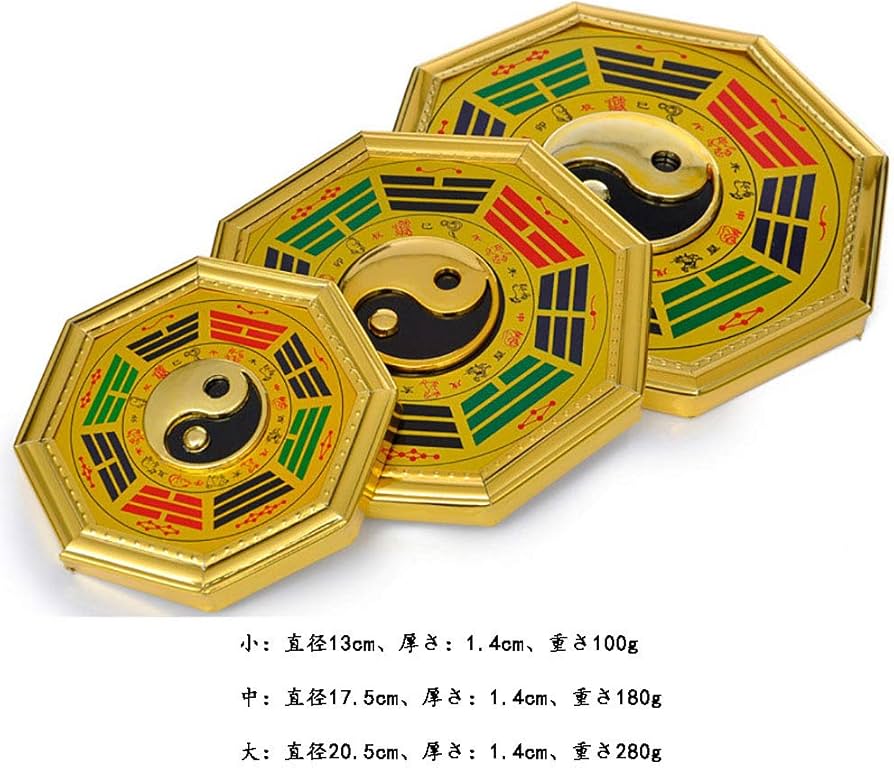 Amazon.co.jp: 陰陽八卦鏡 風水アイテム 太極鏡 十二支 開運 縁起物