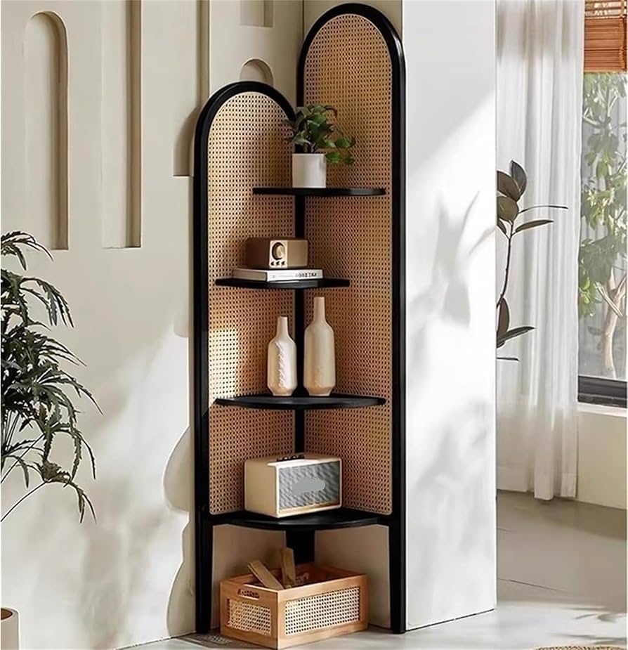 Amazon｜YHXSMAOY コーナーシェルフ 飾り棚 コーナーラック4段