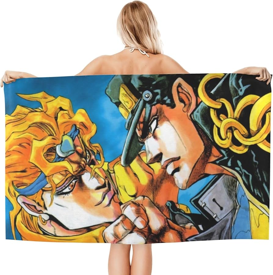 Amazon｜バスタオル ジョジョの奇妙な冒険 Dio ビーチタオル フェイス