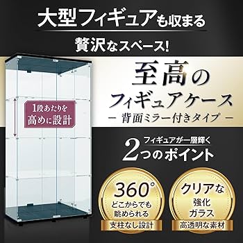 Amazon.co.jp: 生活グッズラボ ショーケース ガラスケース 背面ミラー