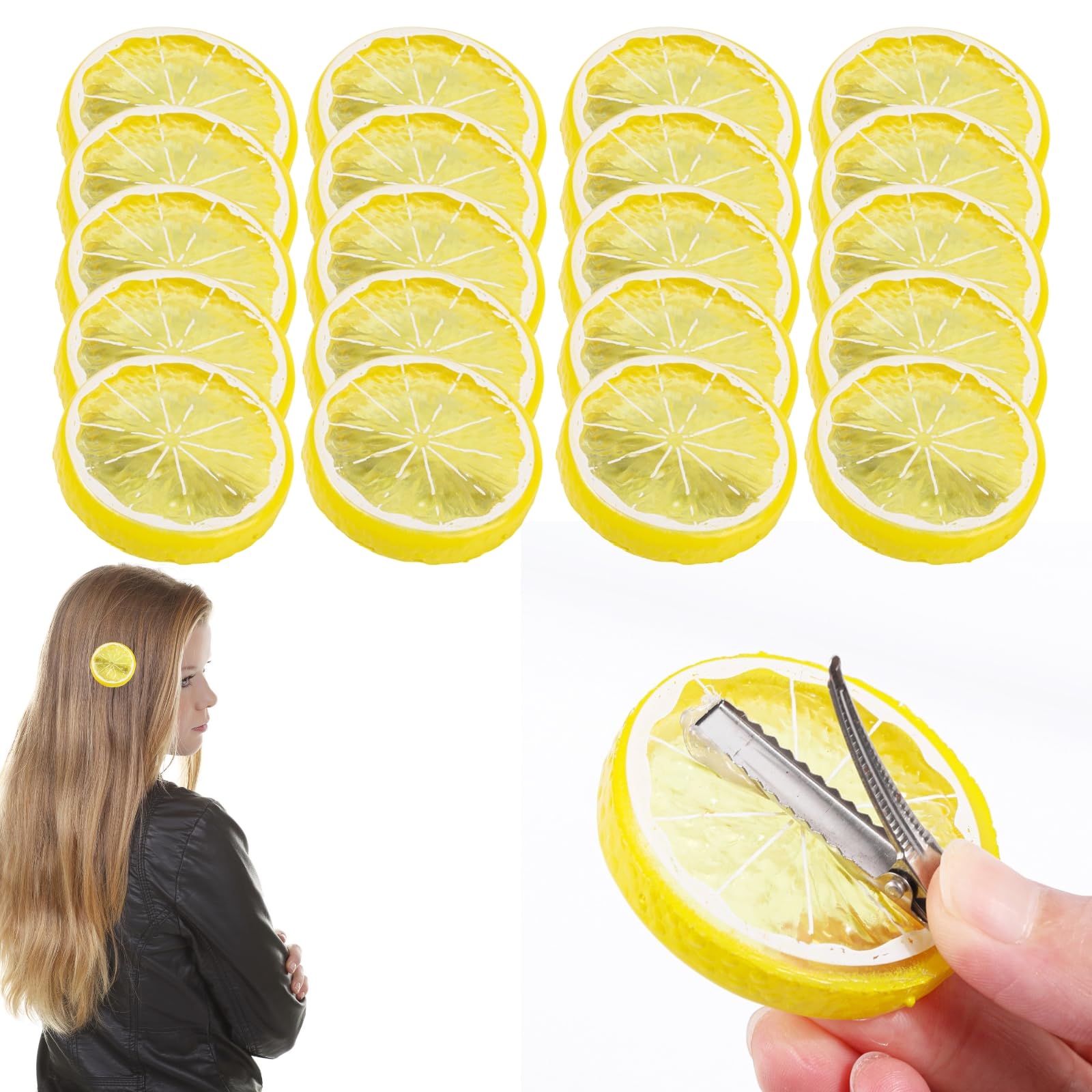 Amazon | レモンヘアクリップ、かわいいライムヘッドバンドフルーツ