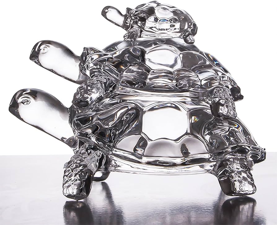 Amazon.co.jp: QMAAAYS クリスタルガラスカメ像3点、クリスタル