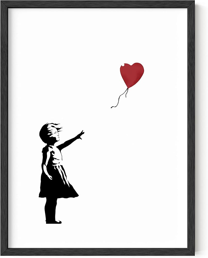 Amazon.com: HAUS AND HUES Banksy Girl with Balloon Wall Art