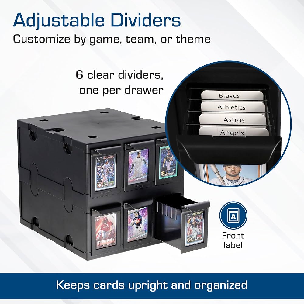 Amazon.co.jp: BCW 6段引出しカードカタログ - ブラック | 積み重ね