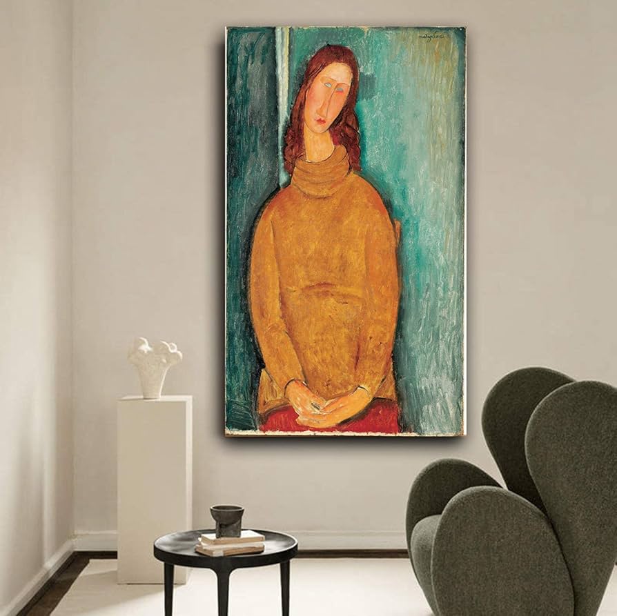 Amazon.co.jp: アメデオモディリアーニによる女性のキャンバスの絵画の