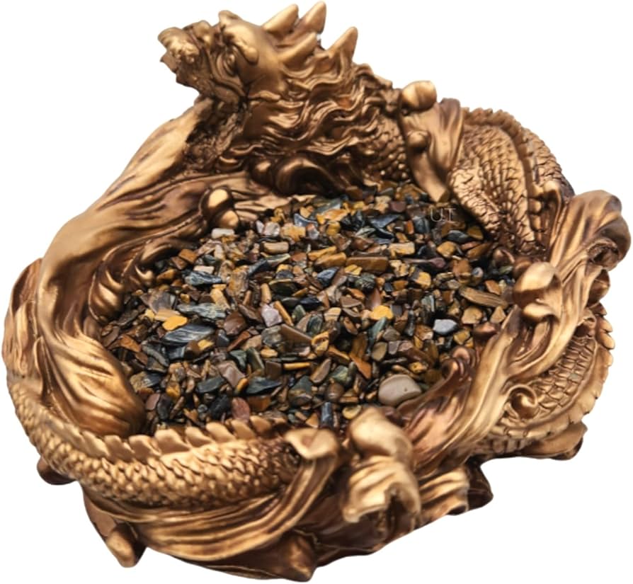 Amazon.co.jp: UTST 龍の置物 風水 さざれ石 浄化用 皿 パワーストーン