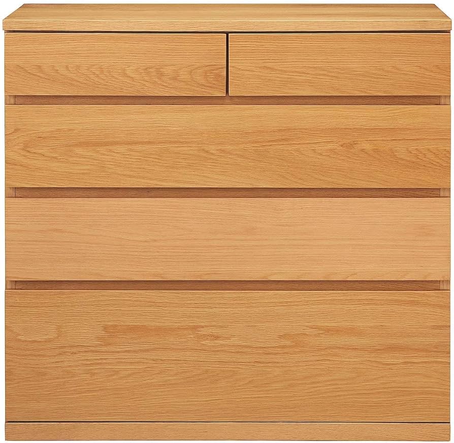 Amazon｜無印良品 木製チェスト4段・オーク材 幅88×奥行44×高さ83cm