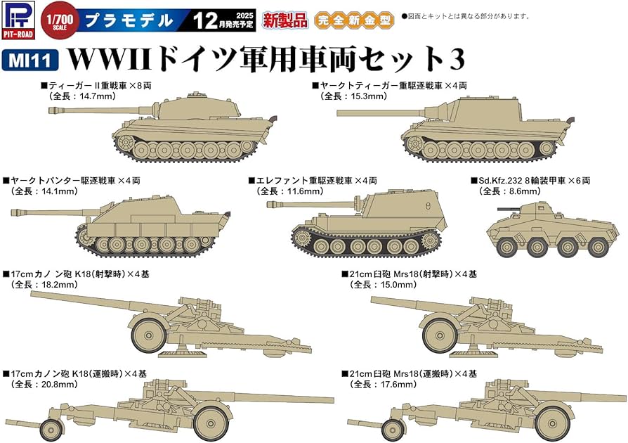 Amazon | ピットロード 1/700 MIシリーズ WW2 ドイツ 軍用車両セット3