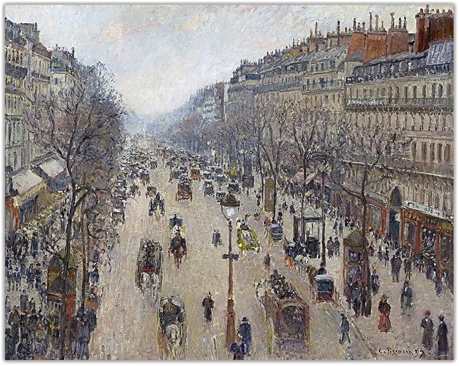 Amazon.co.jp: カミーユ・ピサロ ポスター《モンマルトル大通り 冬の朝