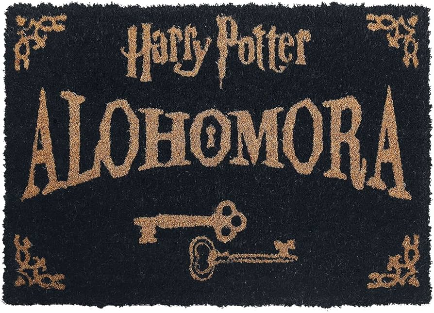 Amazon.com : Harry Potter Alohomora Black & Gold Door Mat