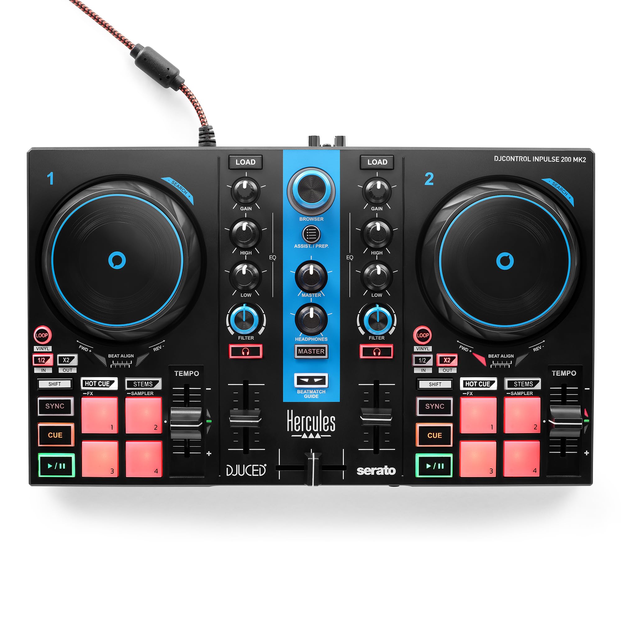 Amazon.com: Hercules DJControl Inpulse 200 MK2 Arctic Blue Edition