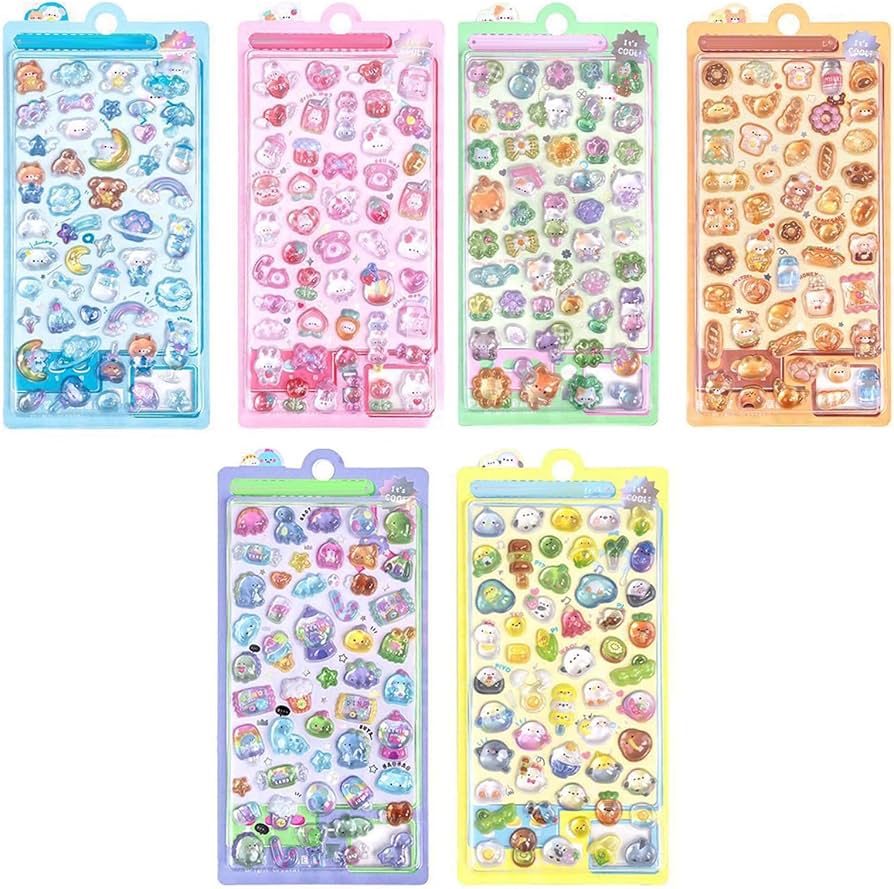 Amazon | 立体シール 6枚セット 携帯電話飾り用 貼り付け可能 3dシール