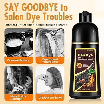 Amazon.com : Instant Cherry Brown Hair Dye Shampoo for Gray Hair 3