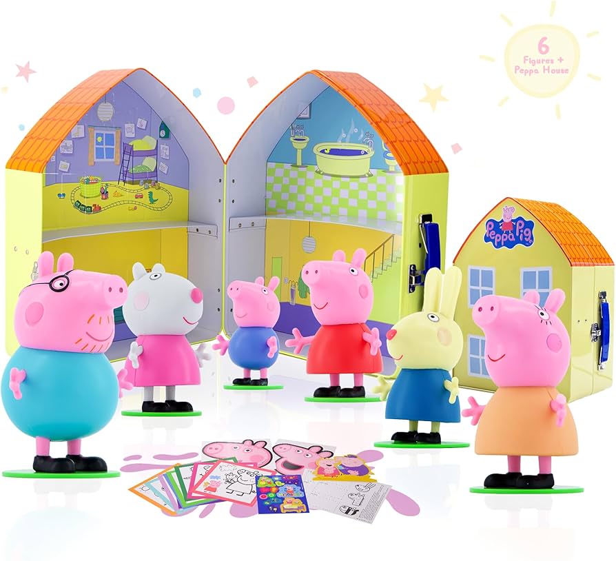 LUPPA Peppa Pig Family Figures - Set of 6 Family House with