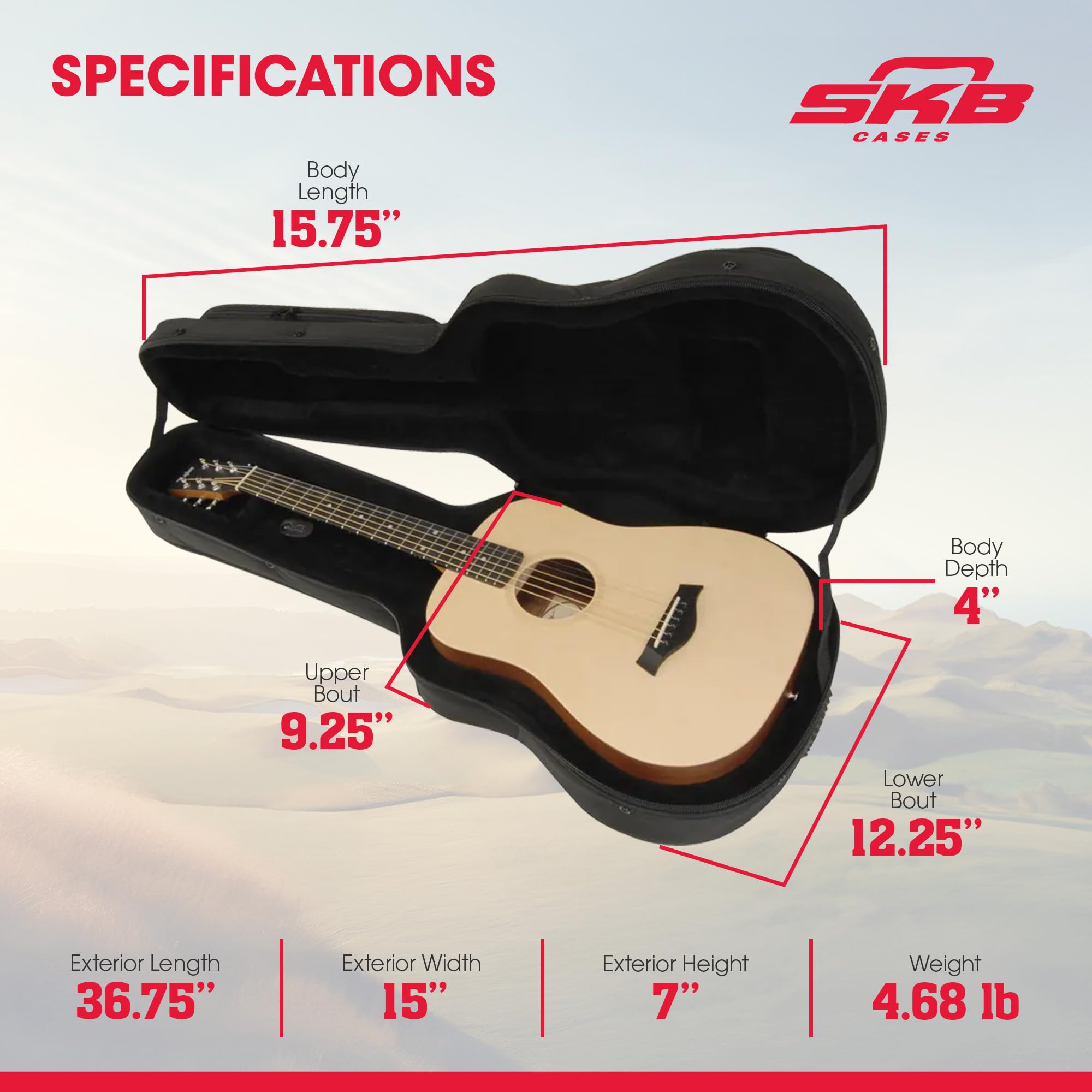 Amazon | SKB アコースティックギター ミニタイプ用セミハードケース