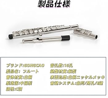 Amazon | 初心者セット フルート 16穴 Cキー Eメカ付き カバードキー