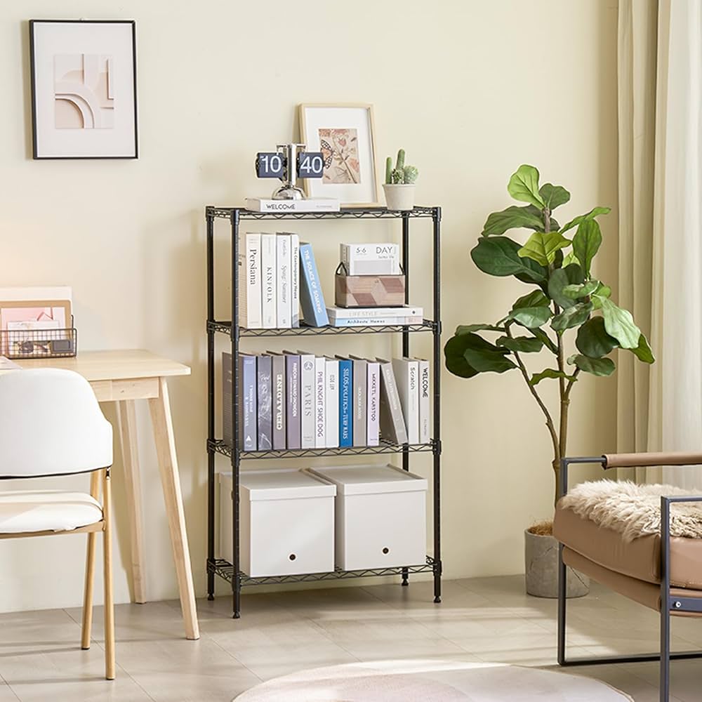 Amazon｜IZEUK スチールラック 4段 高さ伸縮メッシュ 収納棚 防錆加工