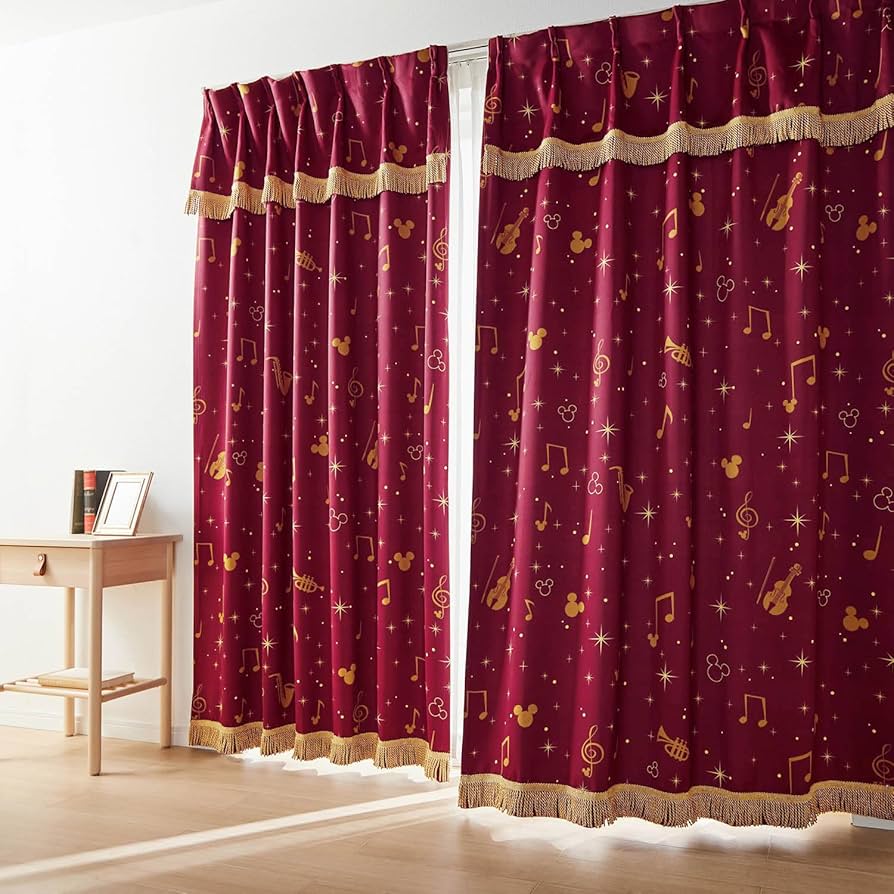 Amazon｜[ベルメゾン] ディズニー カーテン 遮光 遮熱 緞帳のような