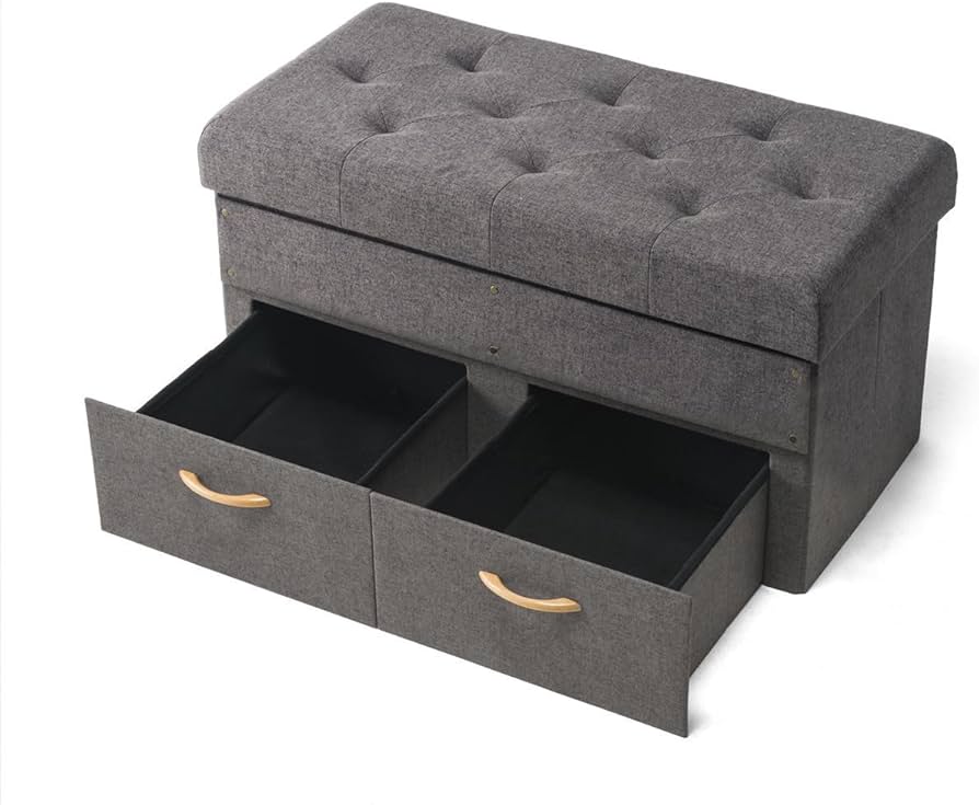 Amazon｜イーサプライ 収納スツール 椅子 収納ボックス 引き出し2つ