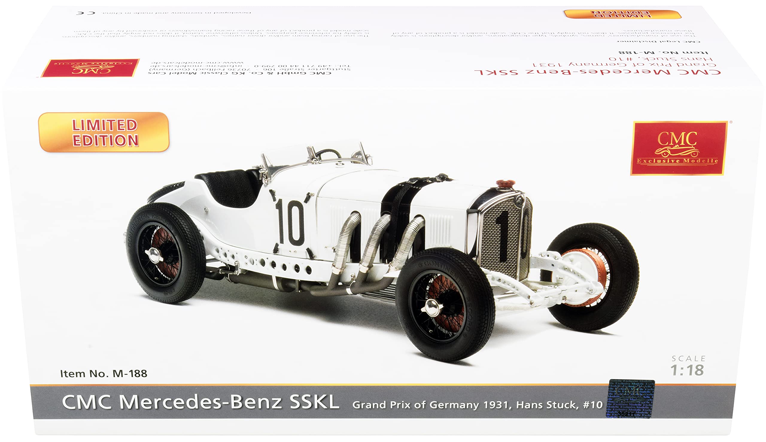 Amazon.com: CMC Mercedes-Benz SSKL #10 Hans Stuck Grand Prix of