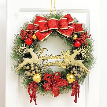 Amazon.co.jp: クリスマスリース 40cm 光る LEDライト付き 店舗 暖炉