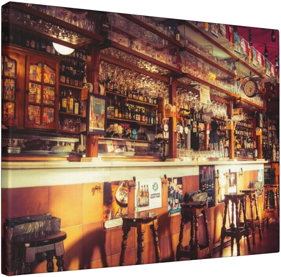 Amazon.co.jp: バーの風景 酒場写真 アニメ アートパネル アート