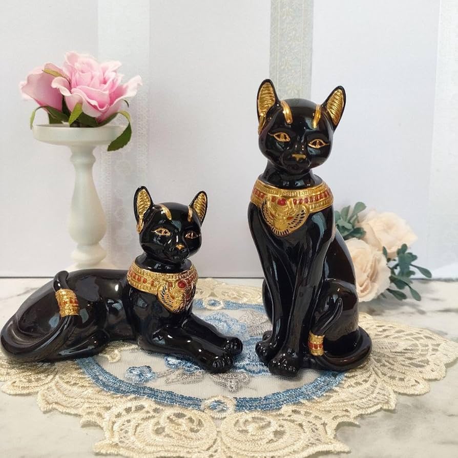 Amazon.co.jp: 24K エジプト 黒猫 レノックス ジュエリー 陶器 置物