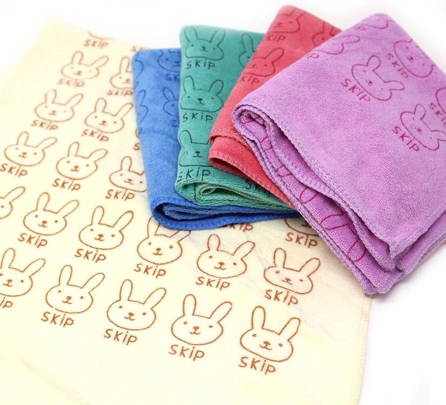Amazon｜ウサギ柄 マイクロファイバー タオル 5枚セット 速乾 かわいい