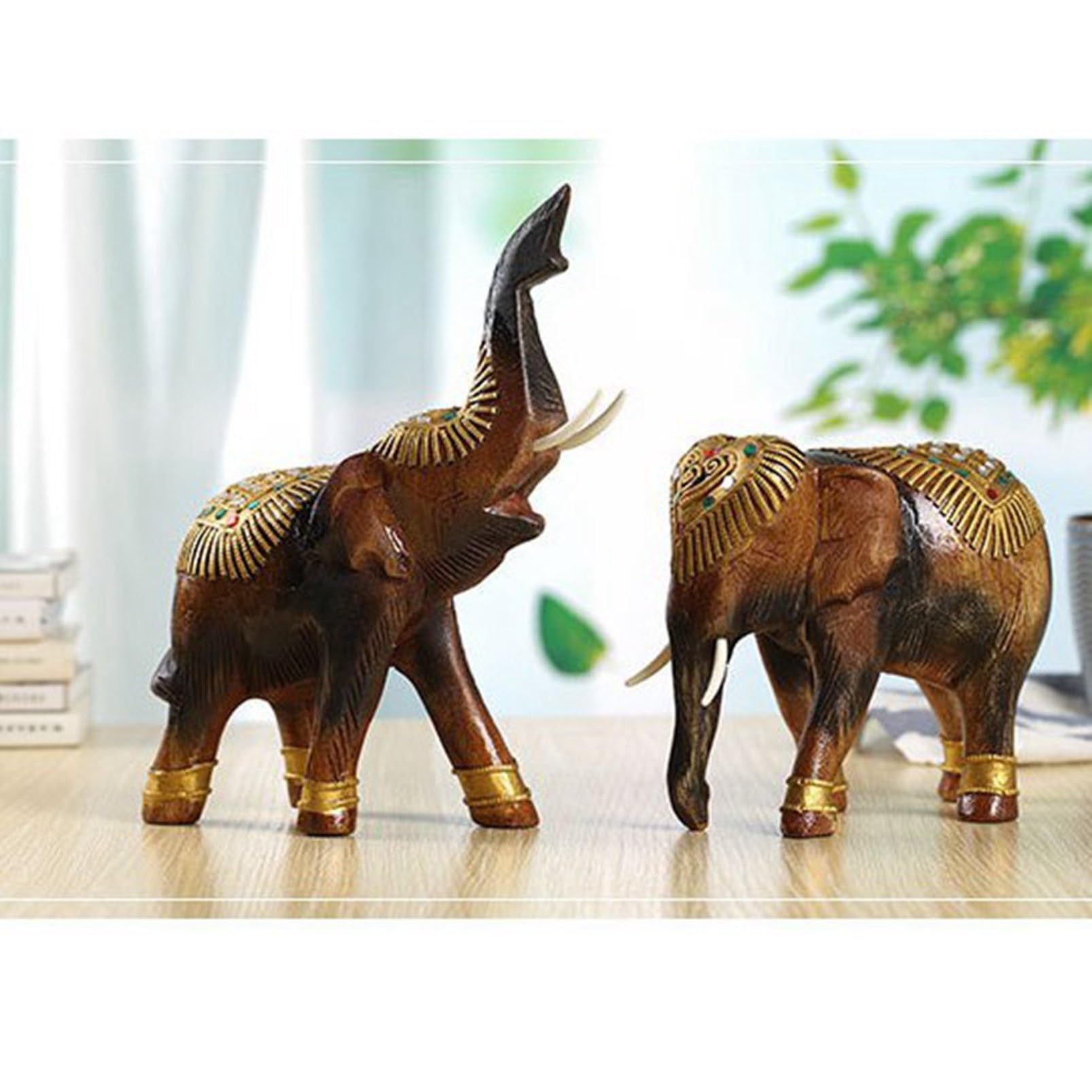 Amazon.co.jp: 木製彫刻 木彫りミニ型 置物 ゾウ アニマル 動物置物