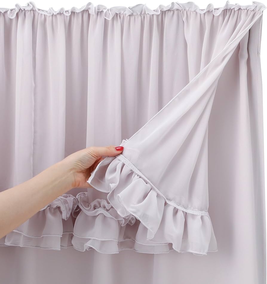 Amazon｜Francfranc フランフラン フリルバランス ダブルカーテン H135