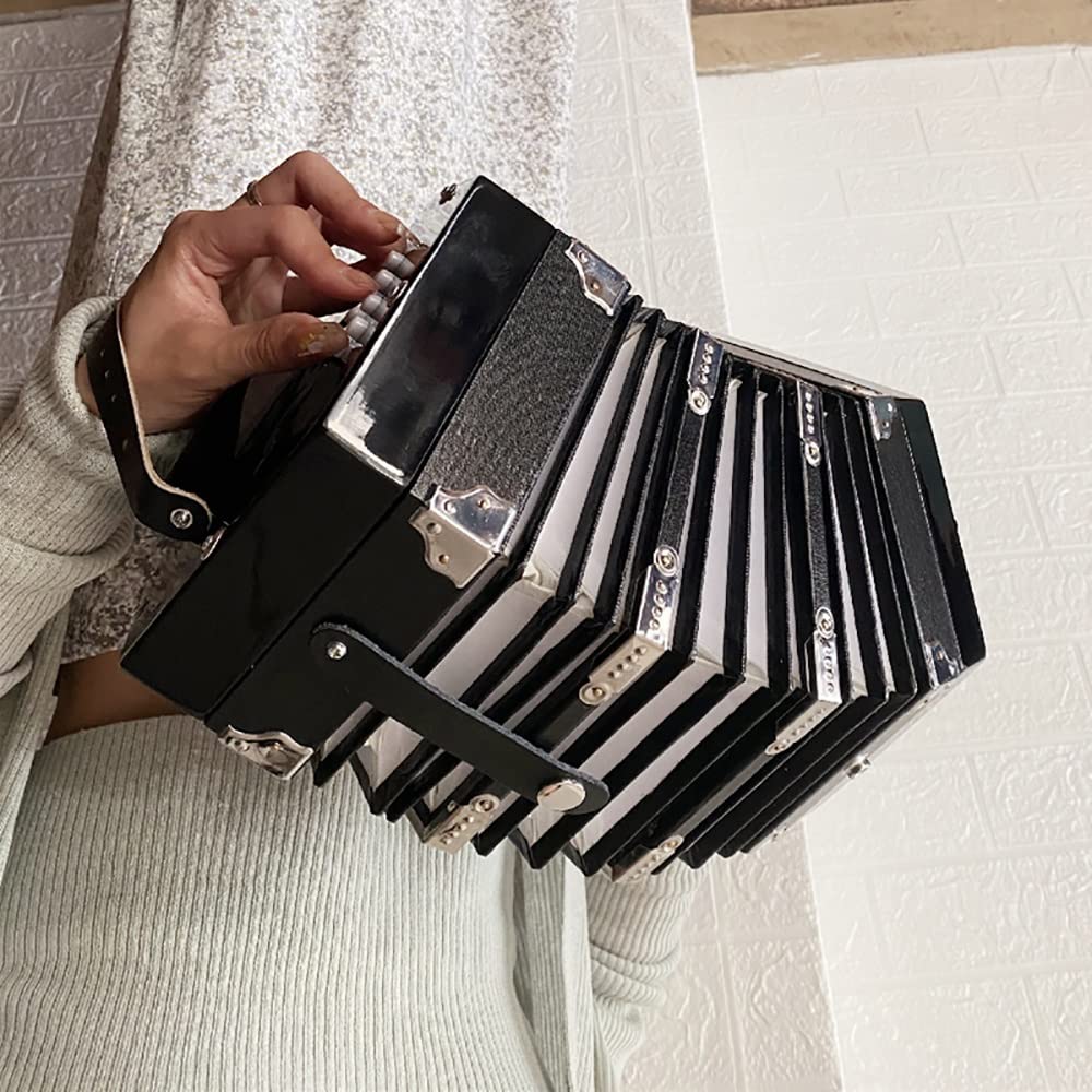 Amazon | 20ボタンコンサーティーナアコーディオン、ポータブル