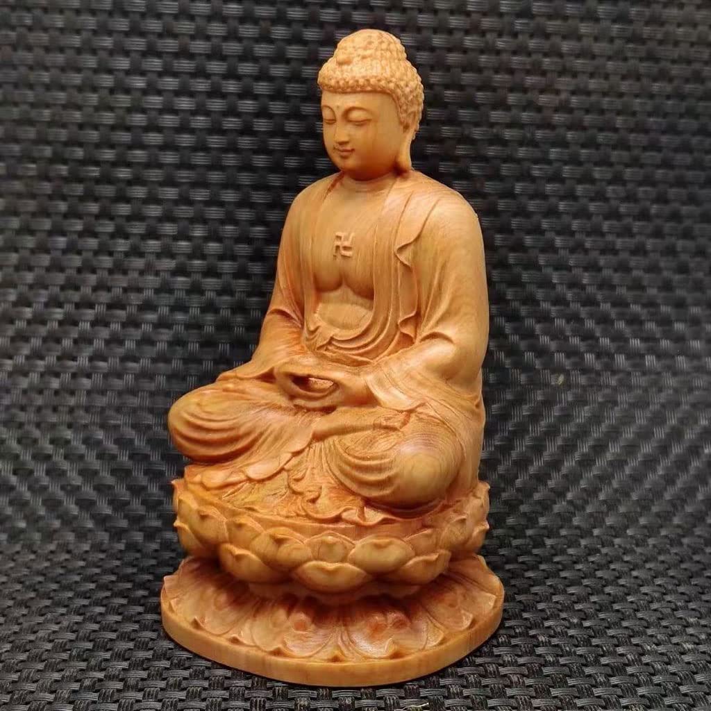 Amazon｜木彫り仏像 釈迦如来 座像 天然 崖柏木 本体のみ 釈迦如来像