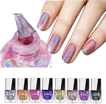 Amazon | ジェルネイル 8色セット ホログラフィック カラージェル