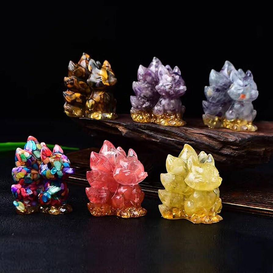 Amazon.co.jp: 九尾狐 天然水晶 天然石 クリスタル ミニ キツネ 小さい