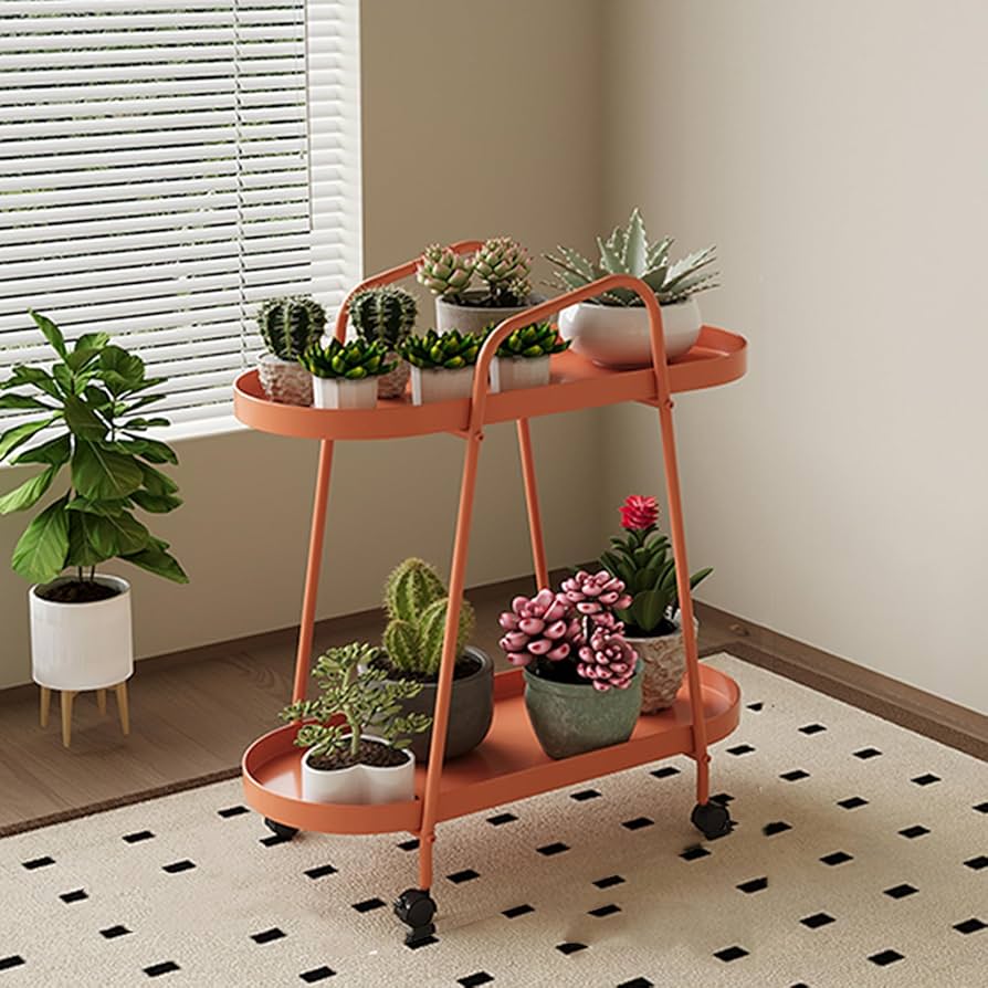 Amazon.co.jp: フラワースタンド アイアン 2段 おしゃれ 移動 収納