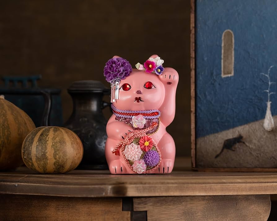 清水焼 猫三彩まねき猫（左手） 清水焼 猫三彩まねき猫（左手） 楽天