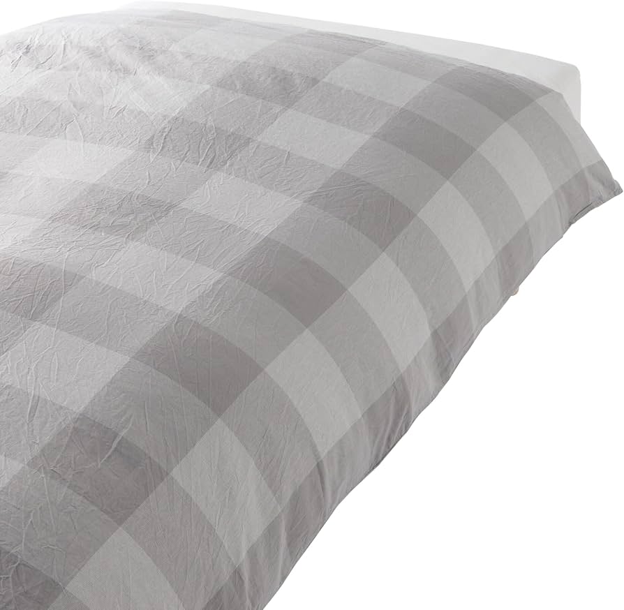 Amazon｜無印良品 洗いざらし掛ふとんカバー グレーチェック クイーン