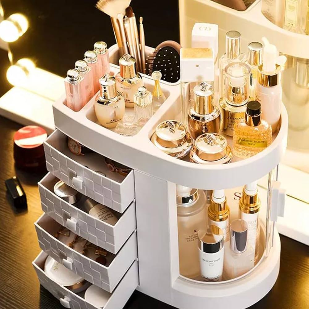 Amazon.co.jp: 化粧品ディスプレイケース 引き出し付きプラスチック製