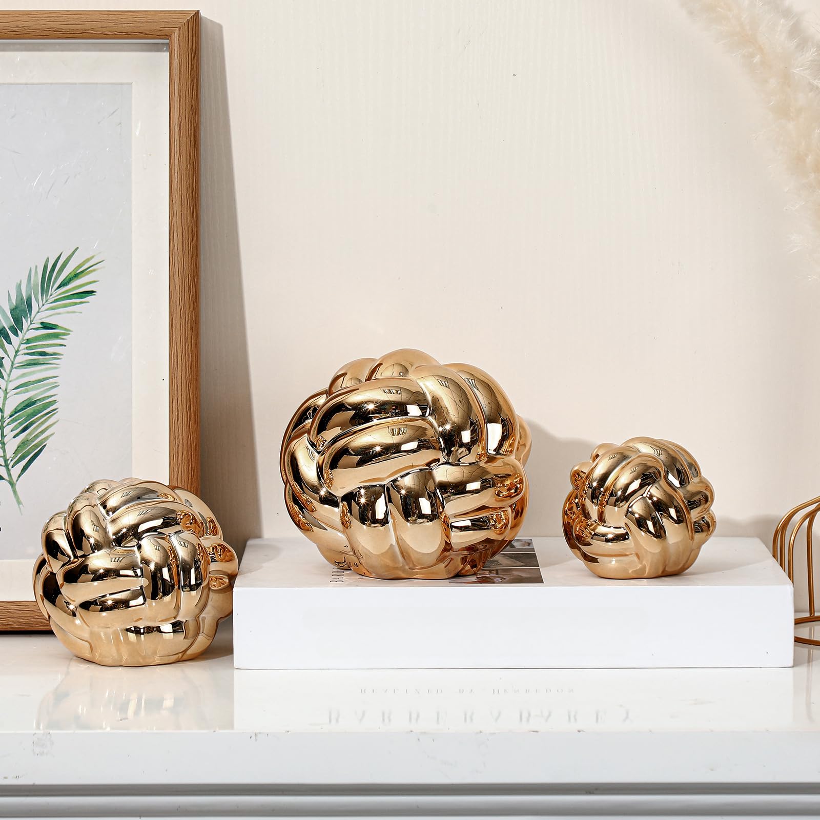 Amazon.com: Wenqik Gold 3 Pcs Knot Decor, Chain Link Coffee Table