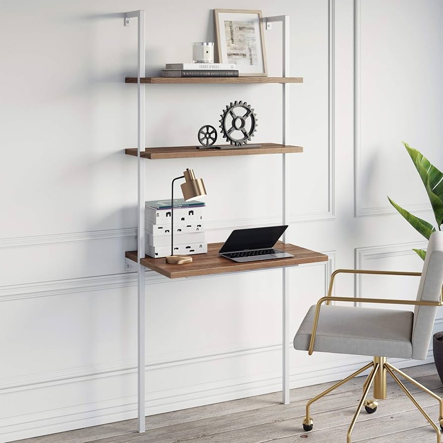 Amazon.com: Nathan James Theo 2-Shelf Industrial Wall Mount Ladder