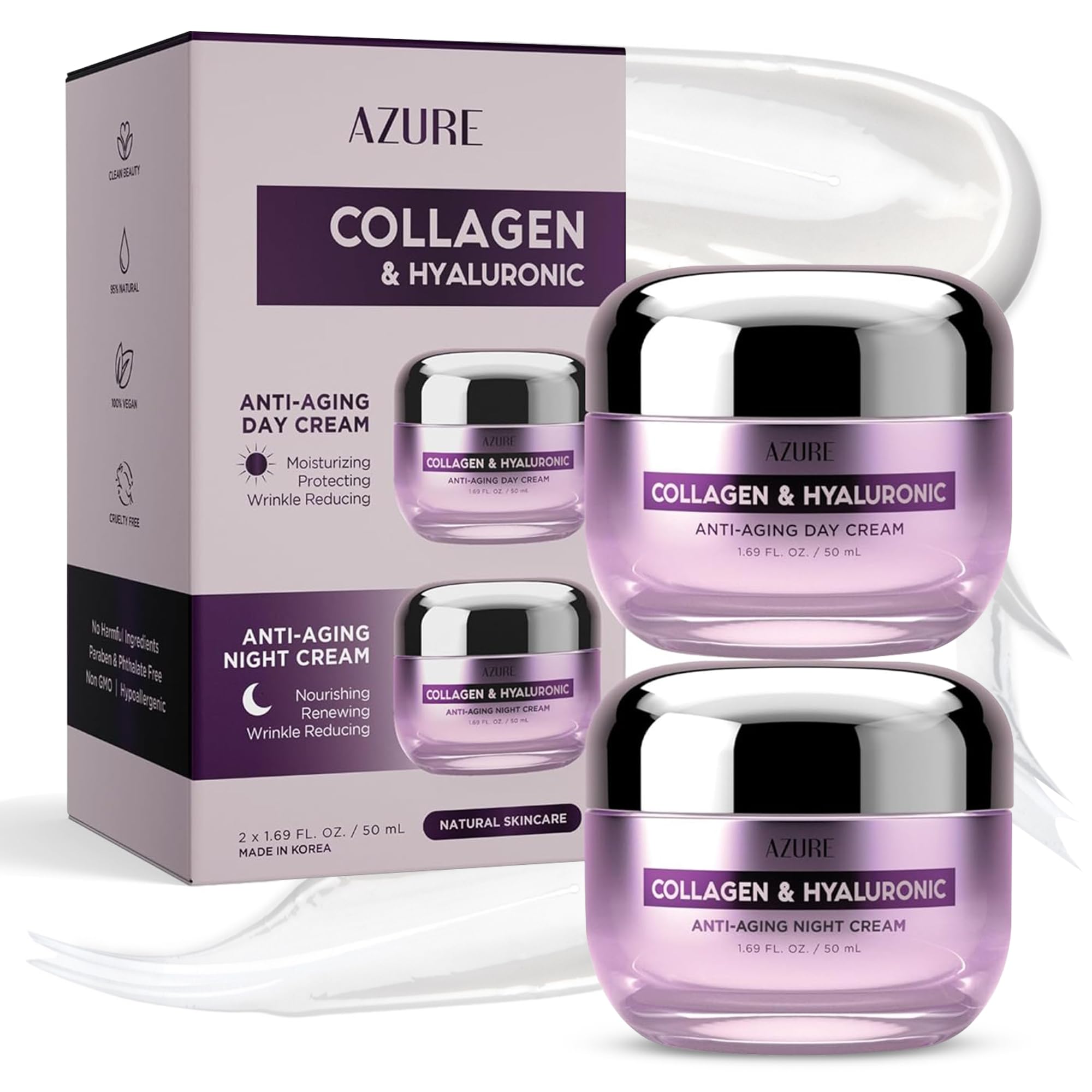 Amazon.com: Azure Cosmetics Collagen & Hyaluronic Acid Face